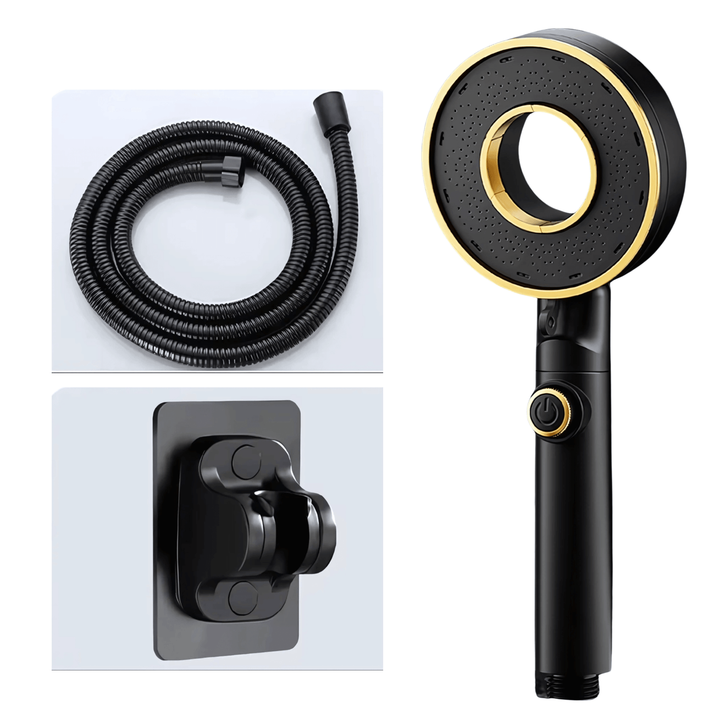 HydroFlex – Handheld Shower with 3 Adjustable Spray Modes, Pressure Boost & On/Off Button