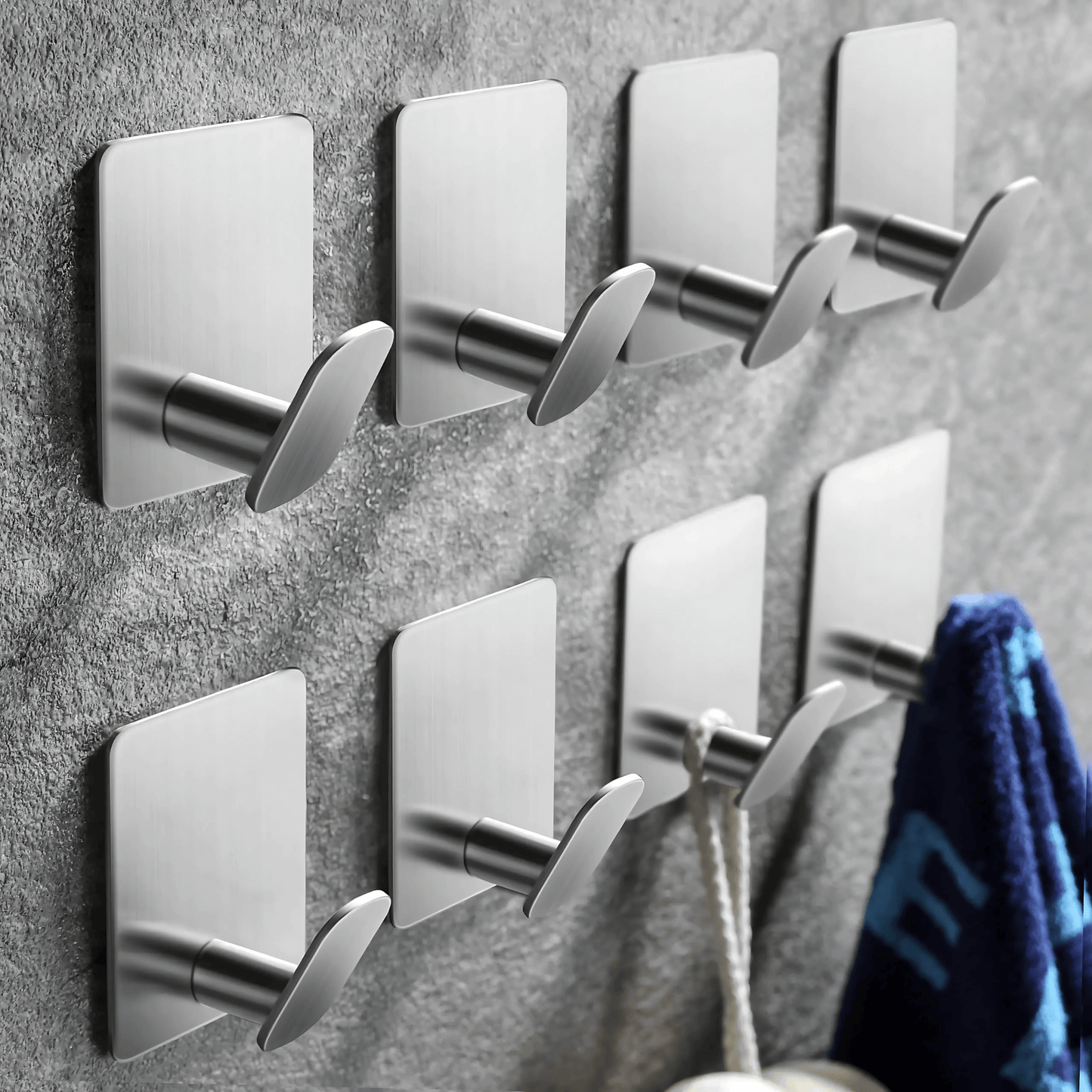 StepHooks – 4-Pack Stainless Steel Adhesive Hooks for Bathroom, Kitchen & Entryway
