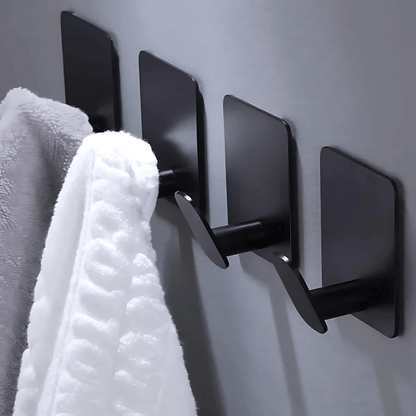 HookMate – 4-Pack | Stainless Steel Adhesive Hooks for Bathroom & Kitchen