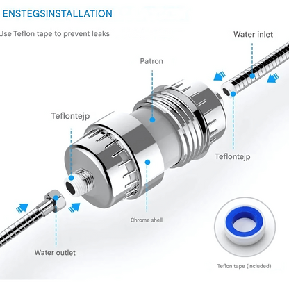 PureFlow – 15/20-Stage Shower Filter for Cleaner Water & Softer Skin