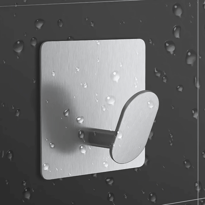 HookMate – 4-Pack | Stainless Steel Adhesive Hooks for Bathroom & Kitchen