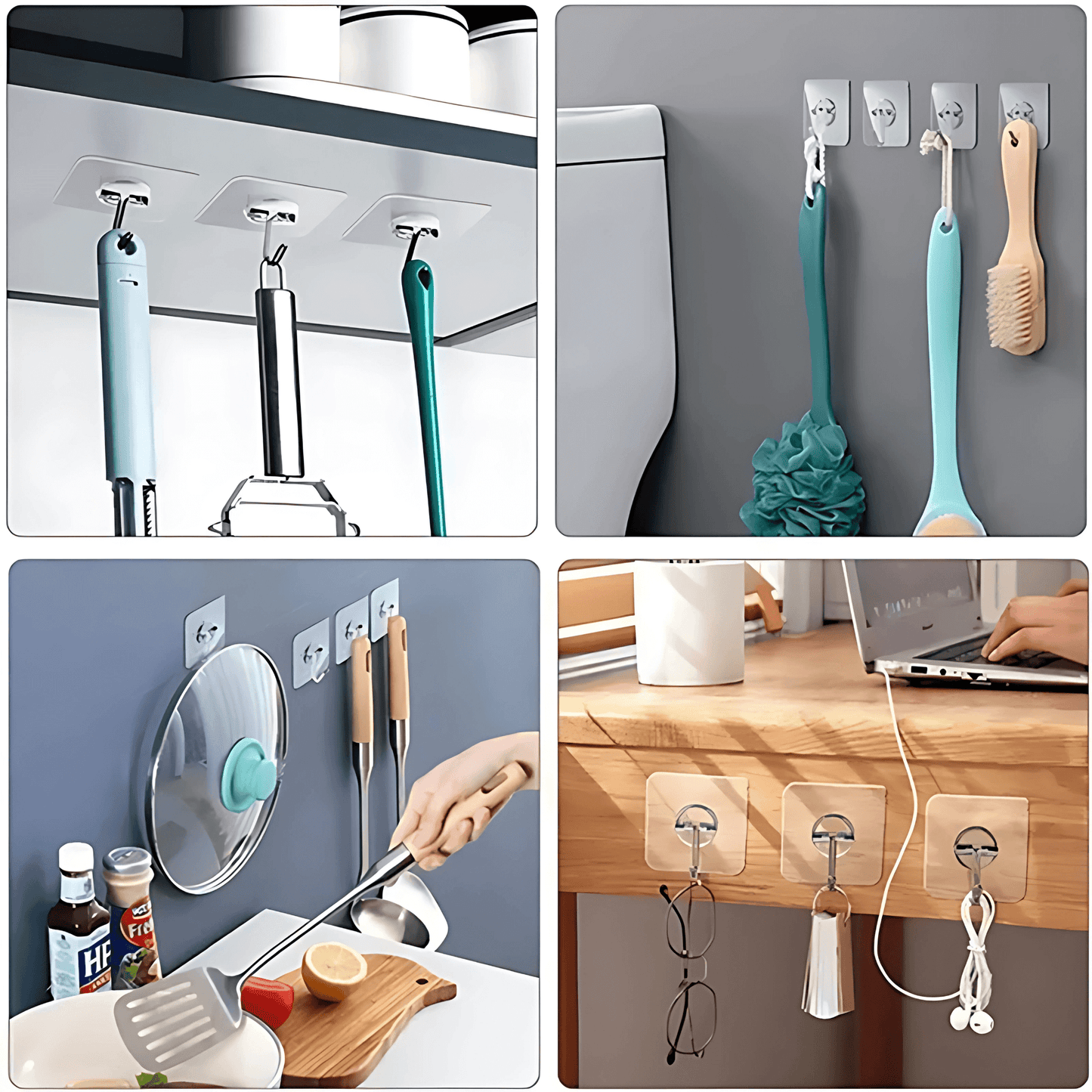 InvisiHook – Transparent Adhesive Wall Hooks for Kitchen & Bathroom