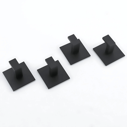 AdheGrip – Self-Adhesive Aluminum Wall Hooks with Strong 3M Adhesive for Bathroom & Kitchen | Black, White & Gray