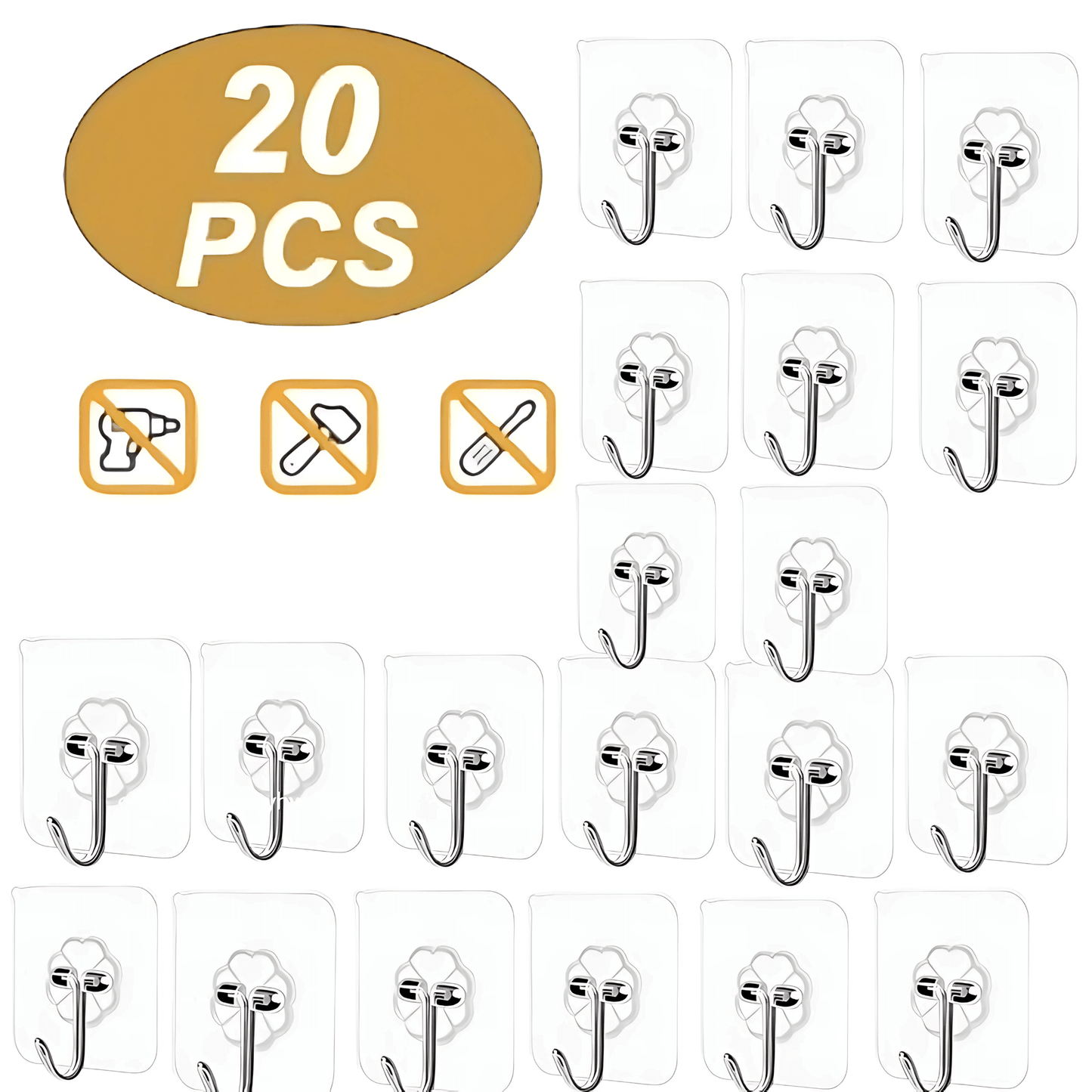 InvisiHook – Transparent Adhesive Wall Hooks for Kitchen & Bathroom
