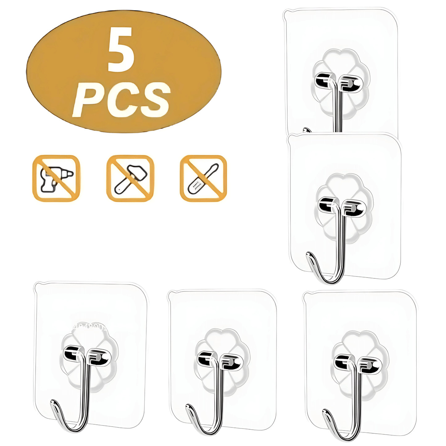 InvisiHook – Transparent Adhesive Wall Hooks for Kitchen & Bathroom