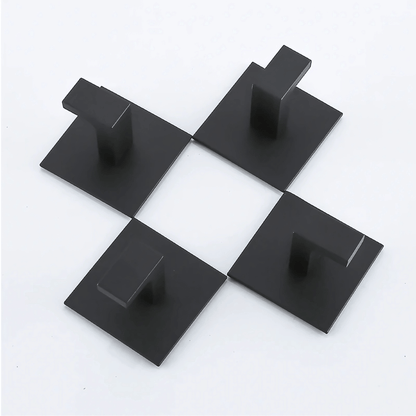 AdheGrip – Self-Adhesive Aluminum Wall Hooks with Strong 3M Adhesive for Bathroom & Kitchen | Black, White & Gray