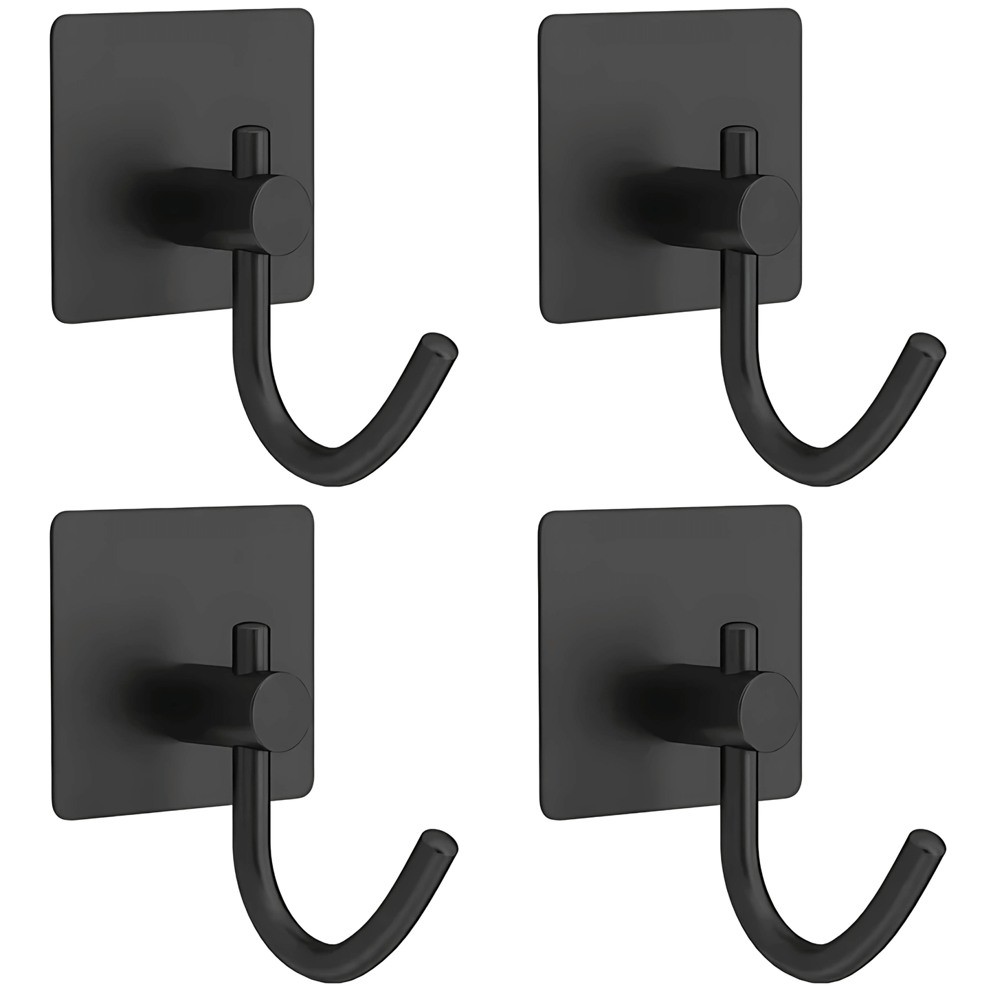 HookMate – 4-Pack | Stainless Steel Adhesive Hooks for Bathroom & Kitchen