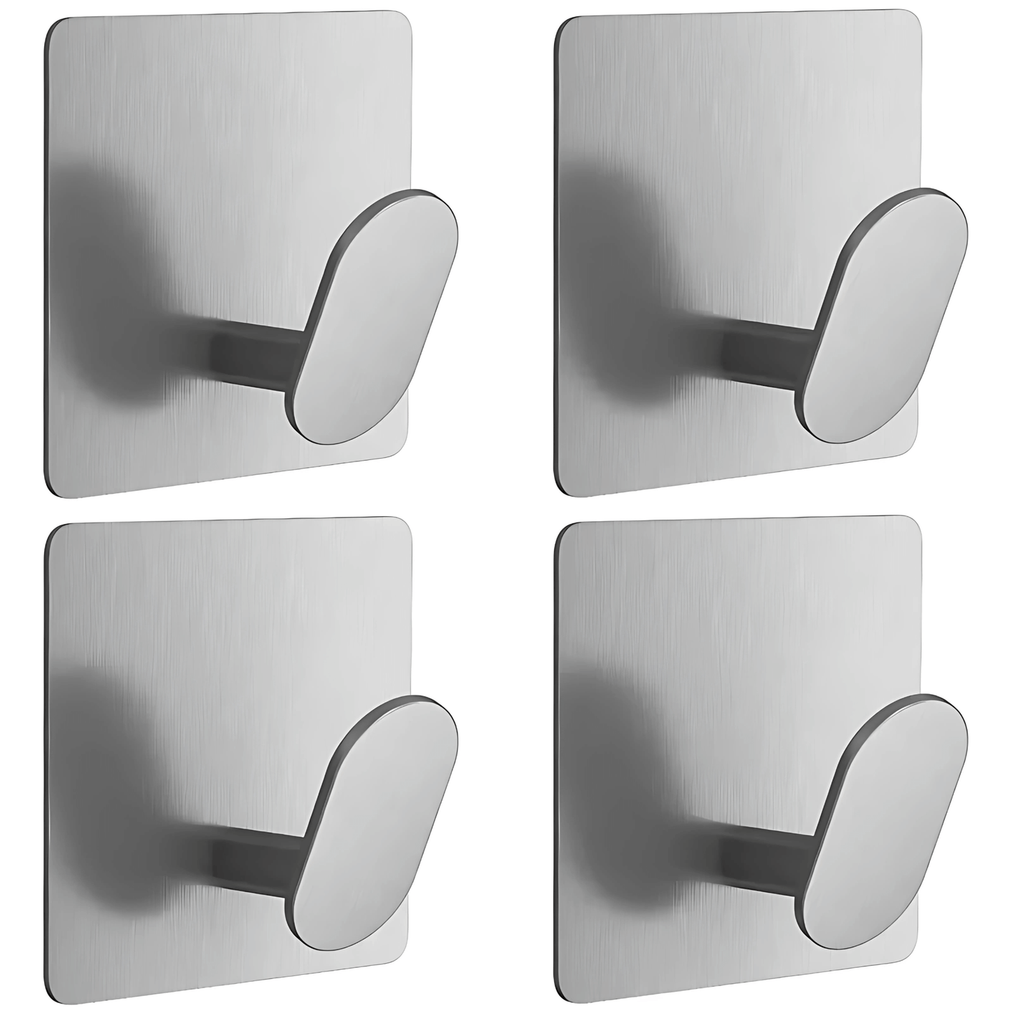 HookMate – 4-Pack | Stainless Steel Adhesive Hooks for Bathroom & Kitchen