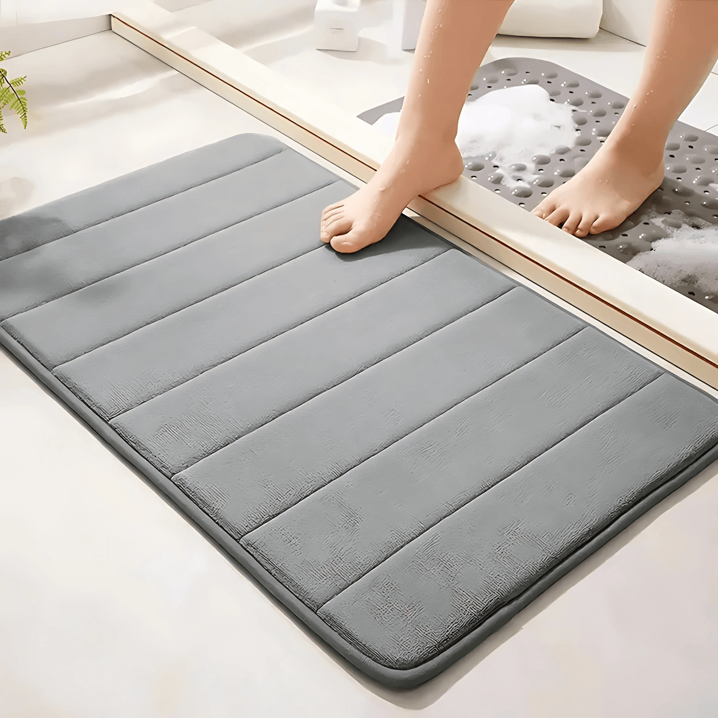 CloudStep – Soft Memory Foam Bath Mat with Quick Absorption & Non-Slip Base