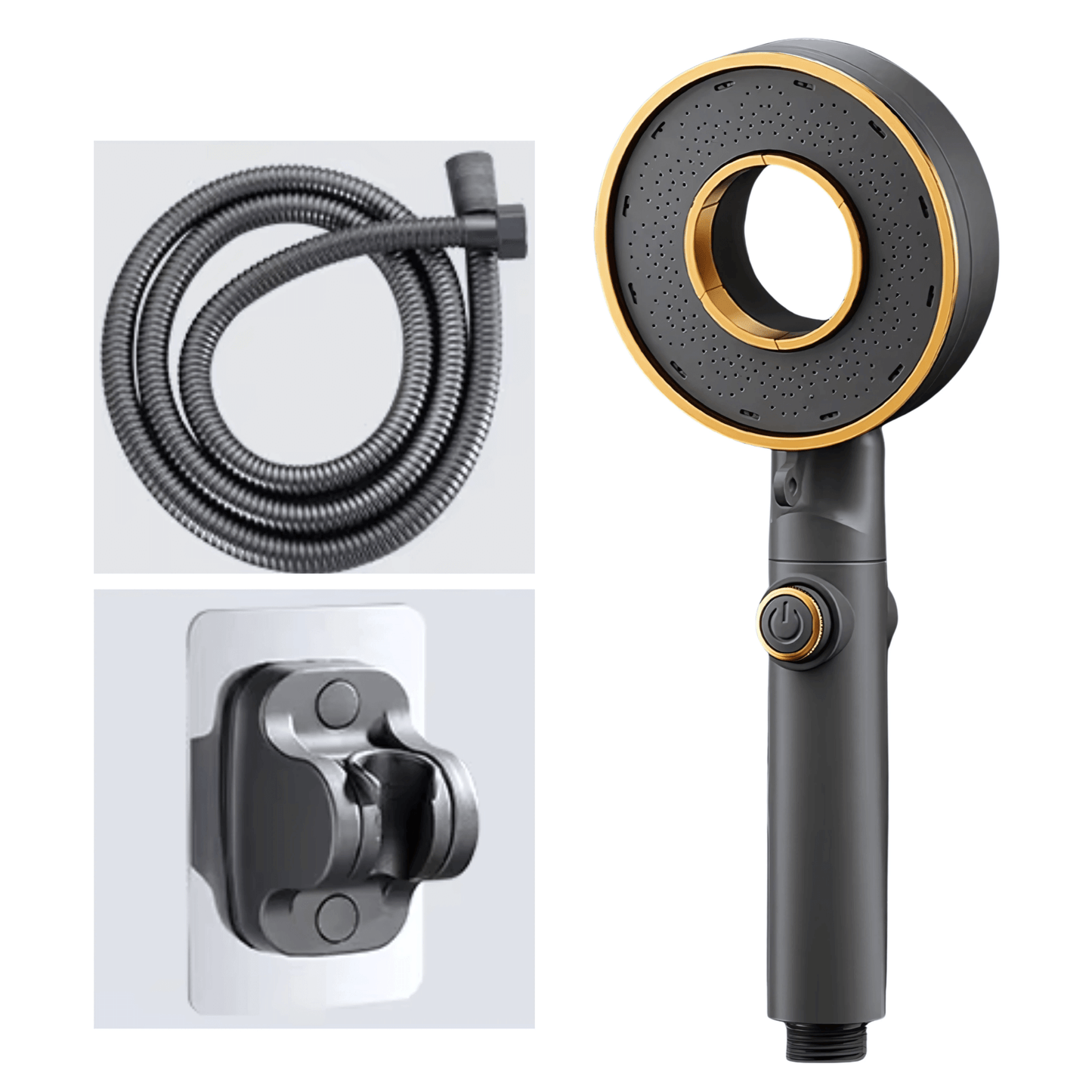 HydroFlex – Handheld Shower with 3 Adjustable Spray Modes, Pressure Boost & On/Off Button