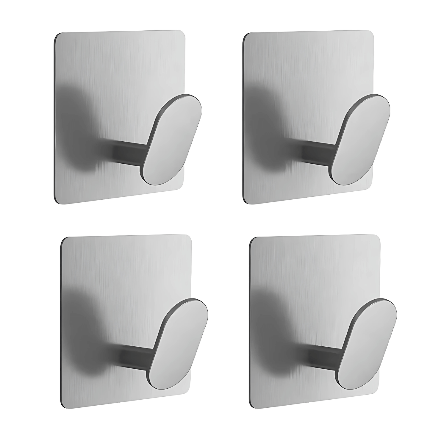 StepHooks – 4-Pack Stainless Steel Adhesive Hooks for Bathroom, Kitchen & Entryway