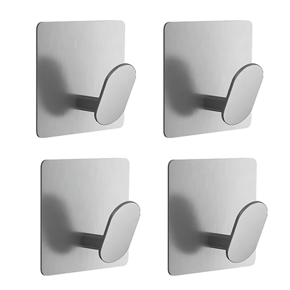 StepHooks – 4-Pack Stainless Steel Adhesive Hooks for Bathroom, Kitchen & Entryway