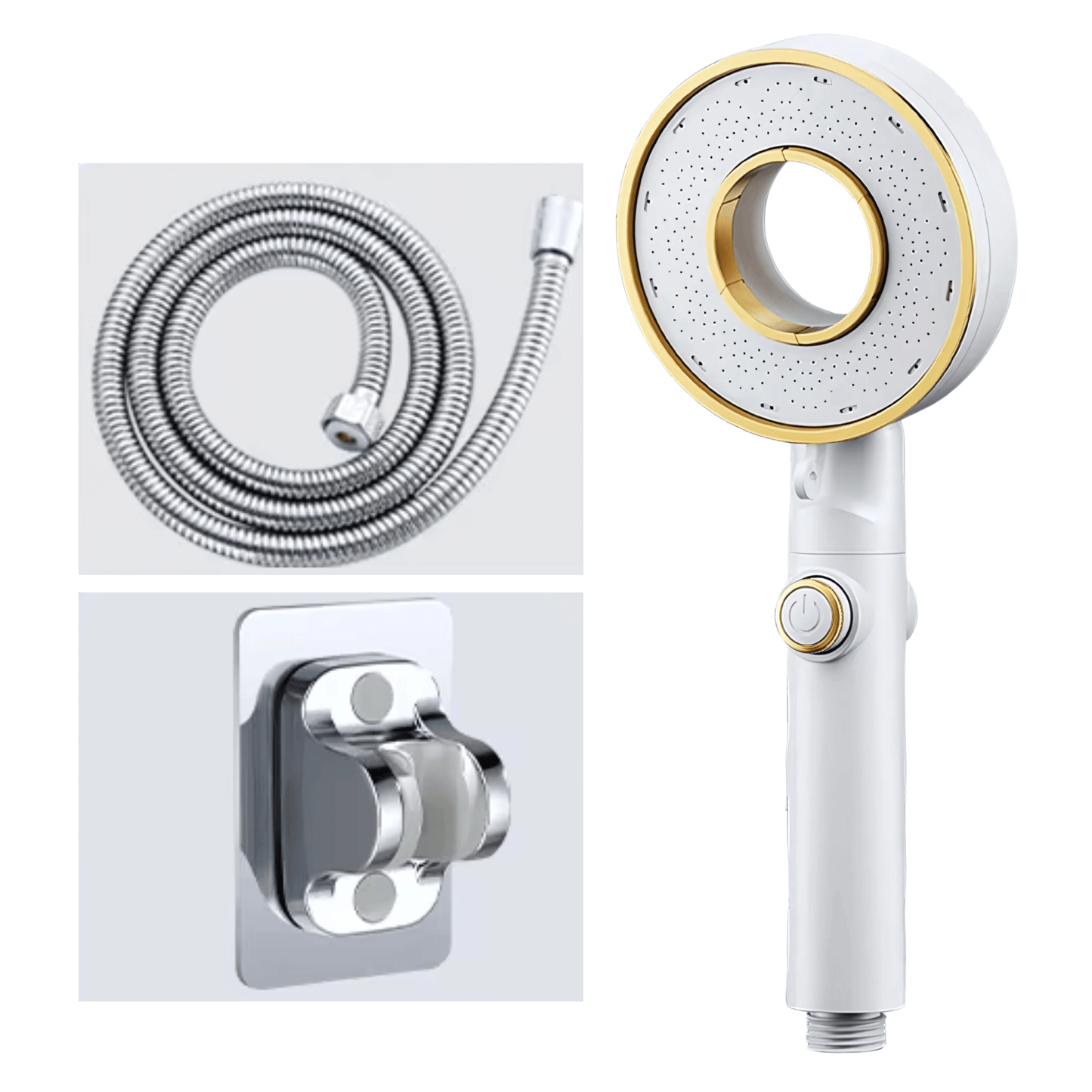 HydroFlex – Handheld Shower with 3 Adjustable Spray Modes, Pressure Boost & On/Off Button