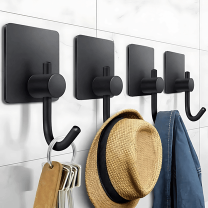 HookMate – 4-Pack | Stainless Steel Adhesive Hooks for Bathroom & Kitchen